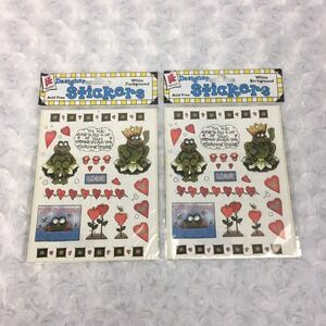 Provo Craft Frog Toad Love Hearts Valentine Kiss Prince Lips Fairy Tale Stickers